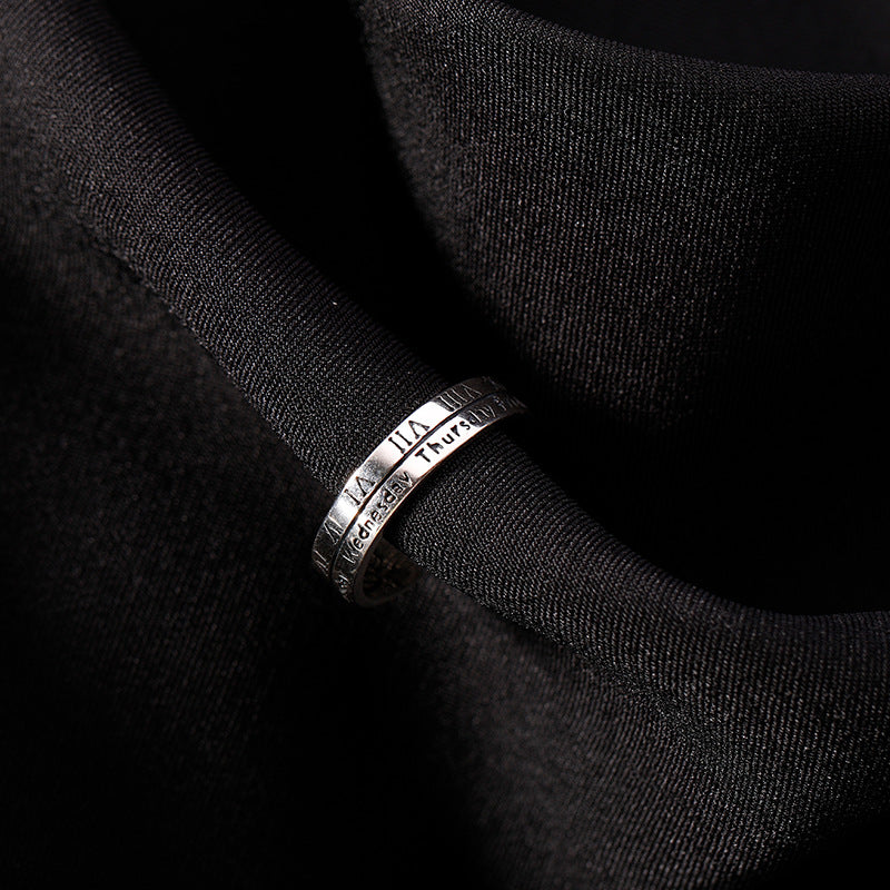 Wholesale Roman Numeral Ring Women's New Fashionable Cold Wind Men's Finger Ring Tanabata to Send Girlfriend Couple to Ring